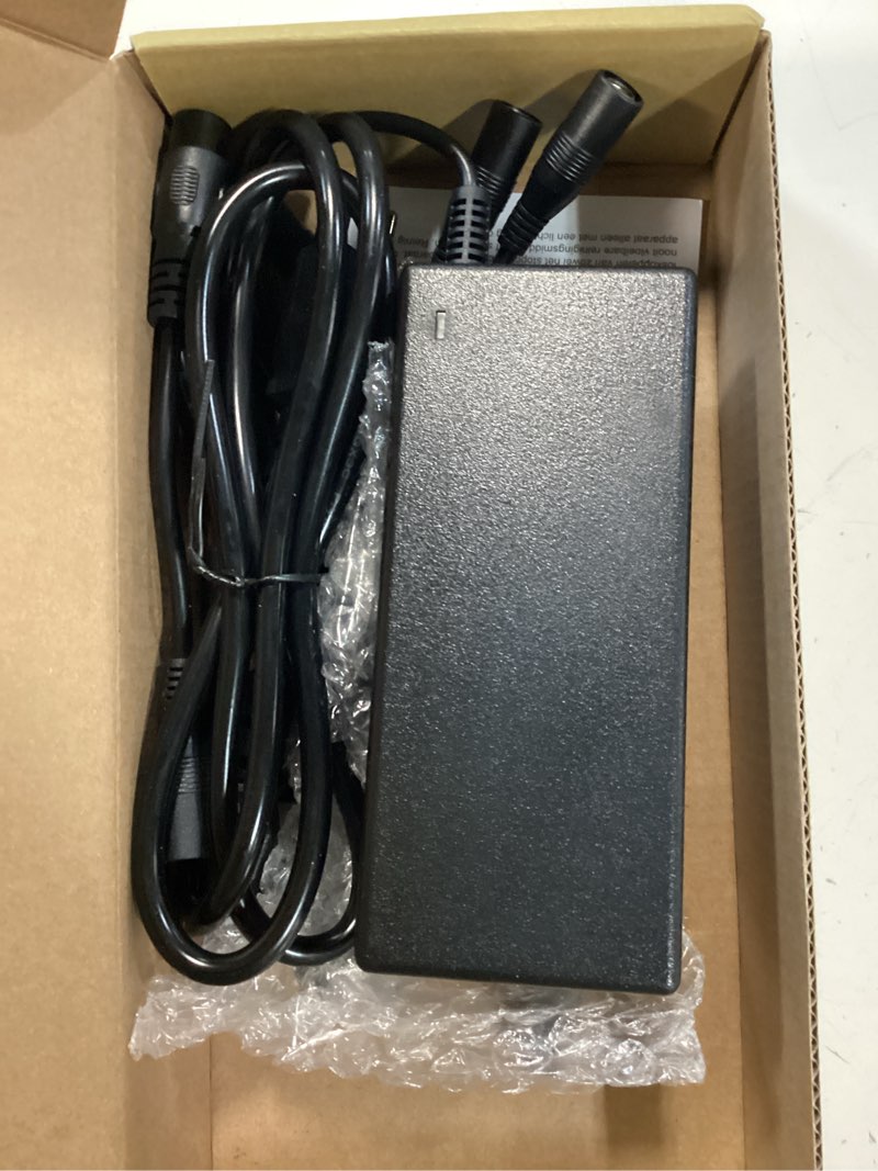 Condition photo showing New/Like New for 42v 2a electric scooter charger universal replacement with 7 plugs, compatible with gotrax/jetson/voyage charger for 36v 10s li-ion battery. 42v 2a 7 plugs