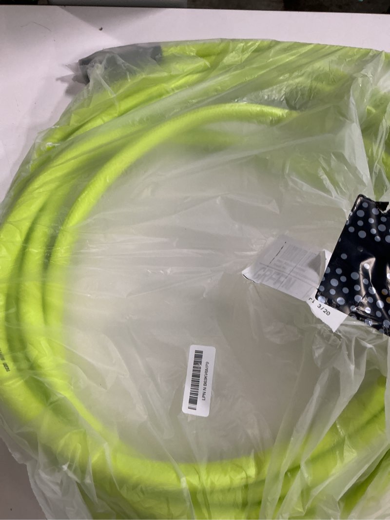 Condition photo showing Good Condition for flexzilla garden hose 5/8 in. x 25 ft., lightweight all-weather water hose, durable and flexible, leak-free connections standard grip 25ft chartreuse