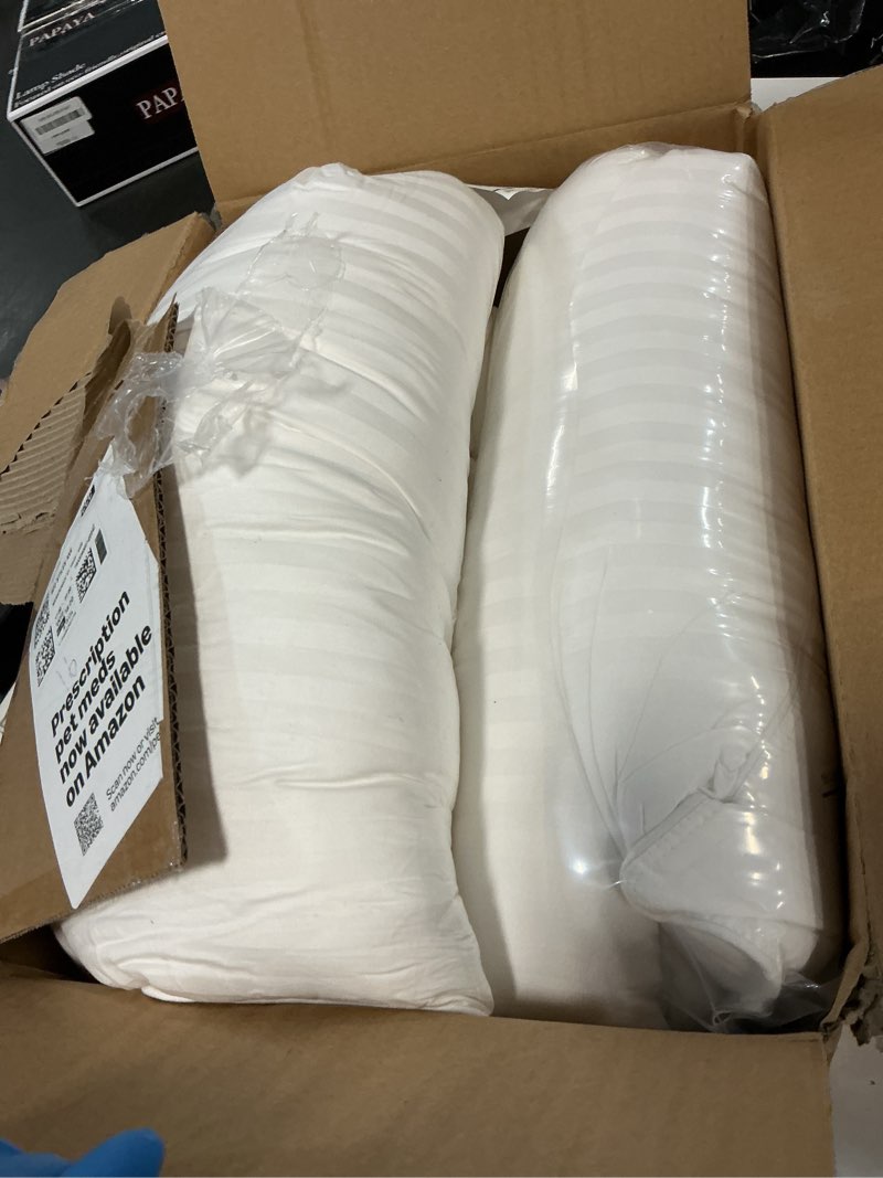 Condition photo showing As Is for Beckham Hotel Collection Bed Pillows Standard/Queen Size Set of 2 - Original Soft Down Alternative Pillow for Sleeping - Soft Support for Back, Stomach or Side Sleepers Queen / Standard White
