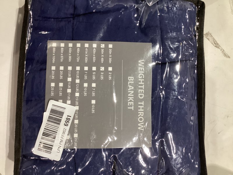 Condition photo showing Good Condition for yescool Navy Weighted Blanket 3 Pounds Cooling Weighted Lap Blanket, Heavy Blanket for Sleeping, Weighted Throw Blanket Gift for 20-40lbs, 36"x48" 36x48-3lbs Child-blue