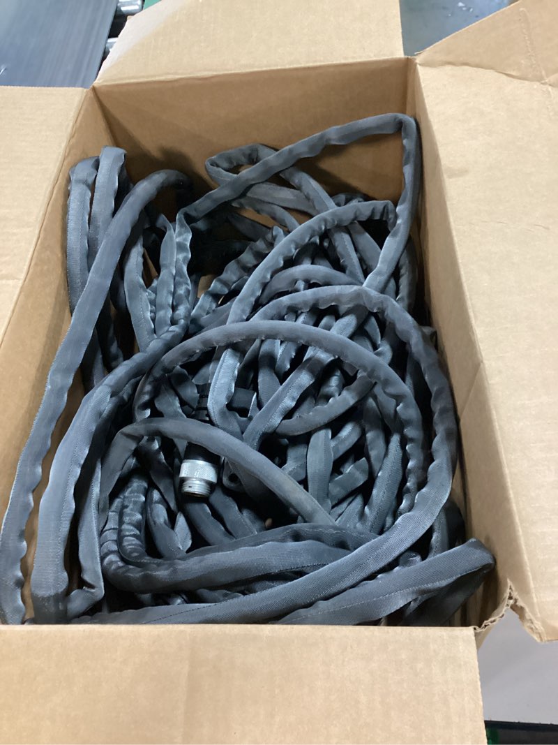 Condition photo showing As Is for zero-g 4001-100 garden hose, 5/8" x 100', gray