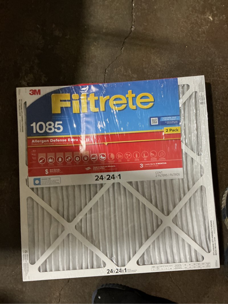 Condition photo showing Good Condition for filtrete 24-in w x 24-in l x 1-in merv 11 1085 mpr allergen defense extra electrostatic pleated air filter (2-pack)
