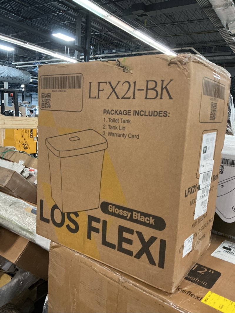 Condition photo showing New/Like New for los flexi x 21 inch black elongated extra tall  12-in rough-in 1.28 or 1.1 gpf (4.85 lpf or 4.16 lpf) soft close 2-piece toilet 2 boxes