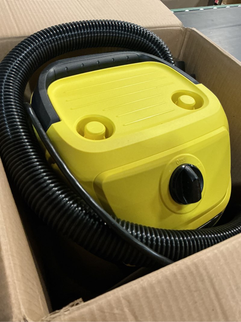 Condition photo showing Good Condition for kärcher shop vacuum wd 3, 4.5 gal, 2.8 peak hp, 26 ft reach, wet dry vacuum cleaner, blower function, crevice tool, floor nozzle, great for car cleaning