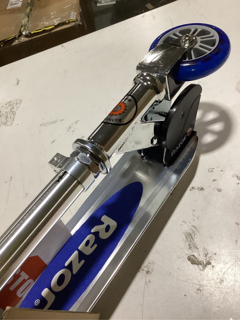 Condition photo showing As Is for razor a kick scooter for kids - lightweight, foldable, aluminum frame, and adjustable handlebars blue