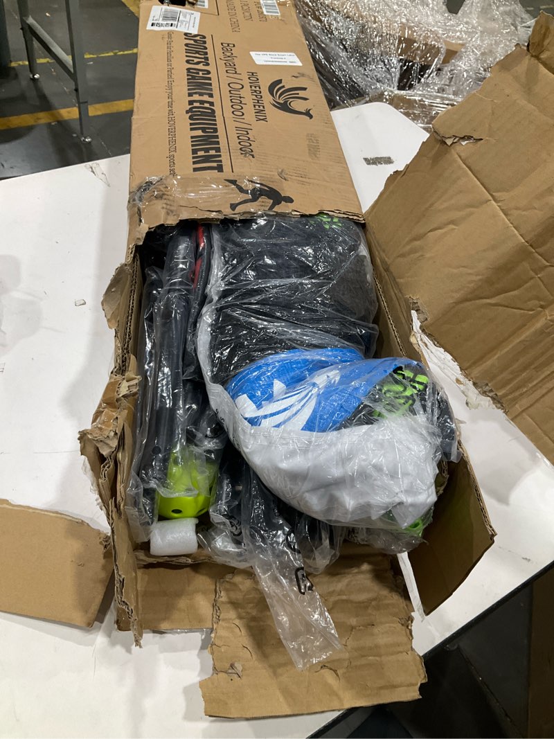 Condition photo showing Good Condition for hoverphenix pickleball net - 22ft full size net with carry bag for driveway | regulation size net, all-weather sturdy steel frame, easy setup indoor & outdoor use, for all ages training and practice blue & green 22ft pickleall net with wheels