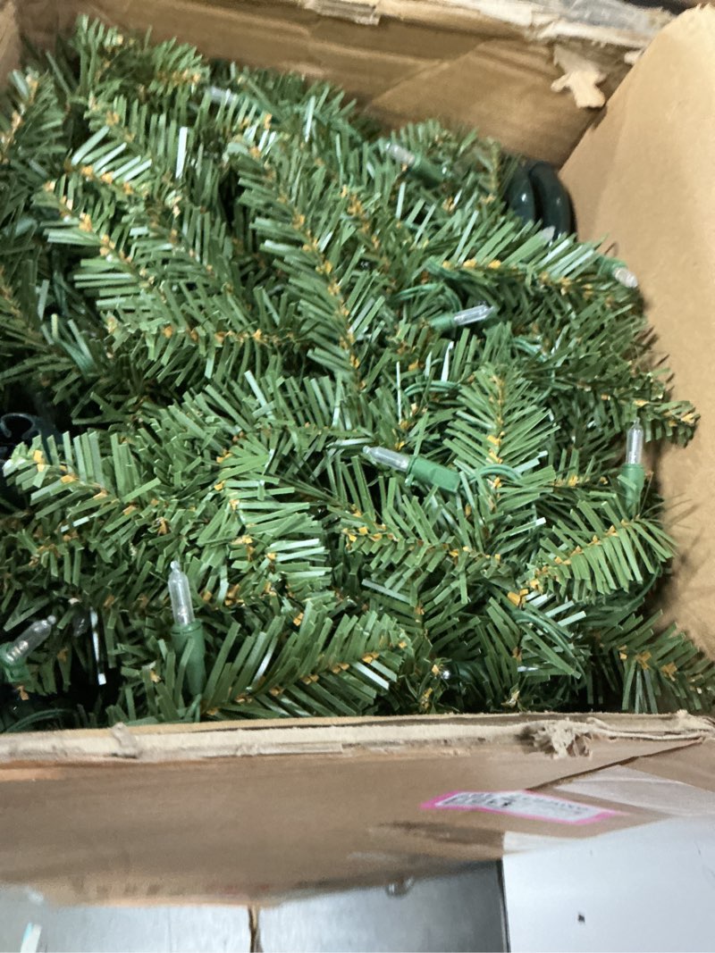 Condition photo showing New/Like New for puleo international 7.5 foot pre-lit slim fraser fir artificial christmas tree with 500 lv white led lights, green