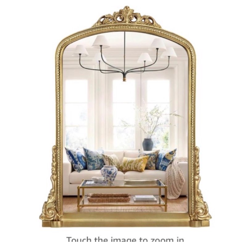 Traditional Ornate Arch Wall Mirror Vintage Fireplace Mirror Mantel Decor, Antique Gold, 36 inches x28 inches, Baroque Inspired Wall Mirror, 28 inches W x 36 inches L, 21004-GD