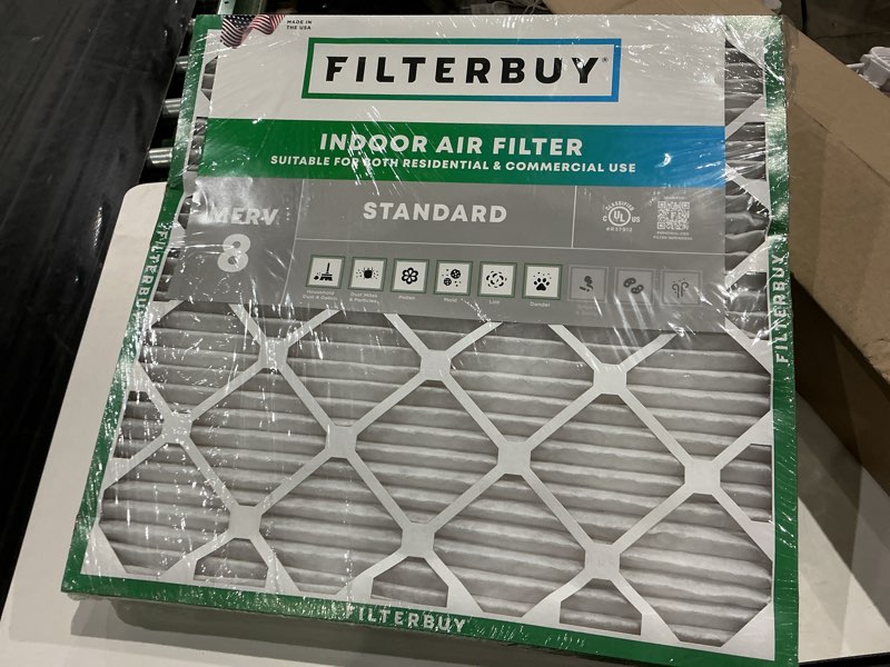 Condition photo showing As Is for filterbuy 18x20x4 air filter merv 8 dust & allergy defense (4-pack) | electrostatic pleated hvac ac furnace filters replacement, made in usa (actual size: 17.50 x 19.50 x 3.63)