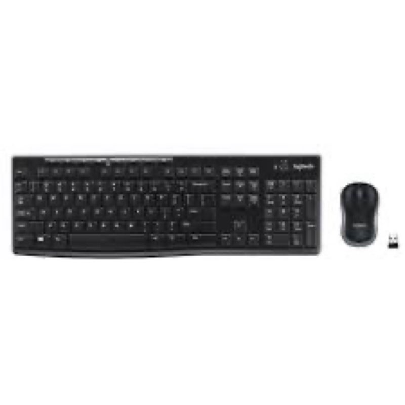 Logitech MK270 Wireless Keyboard and Mouse Combo for Windows, 2.4 GHz, 8 Multimedia Keys, PC, Laptop