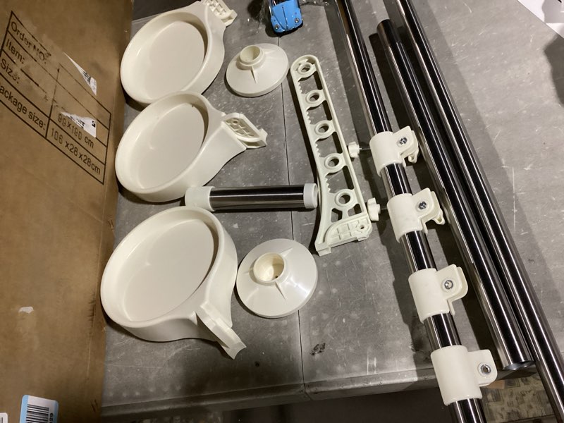 Condition photo showing Good Condition for BAOYOUNI 3 tray Part Accessories with Screw and Chuck for 29.4mm Diameter Steel Pipe Plant Stands, Ivory Visit the BAOYOUNI Store