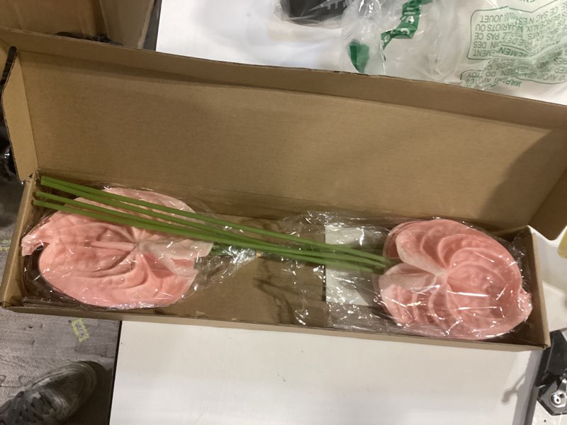 Condition photo showing Good Condition for ling's moment artificial anthurium plants, 8pcs shabby blush foam filler flower, pink faux greenery stems for diy wedding bouquets centerpieces arrangements bridal shower party home decorations pk-shabby blush