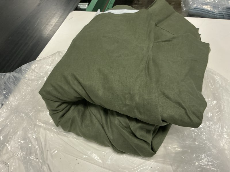 Condition photo showing Good Condition for ( 1 panel ) european linen true blackout curtain - single panel, 96x84, hunter green