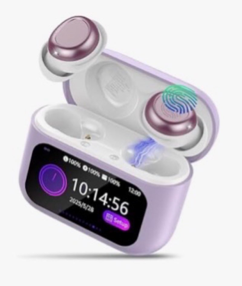 sleep earbuds light-weight headphones, 48h playtime with charging case, mini sleep headphones bluetooth in ear small design for side sleepers, lavender
