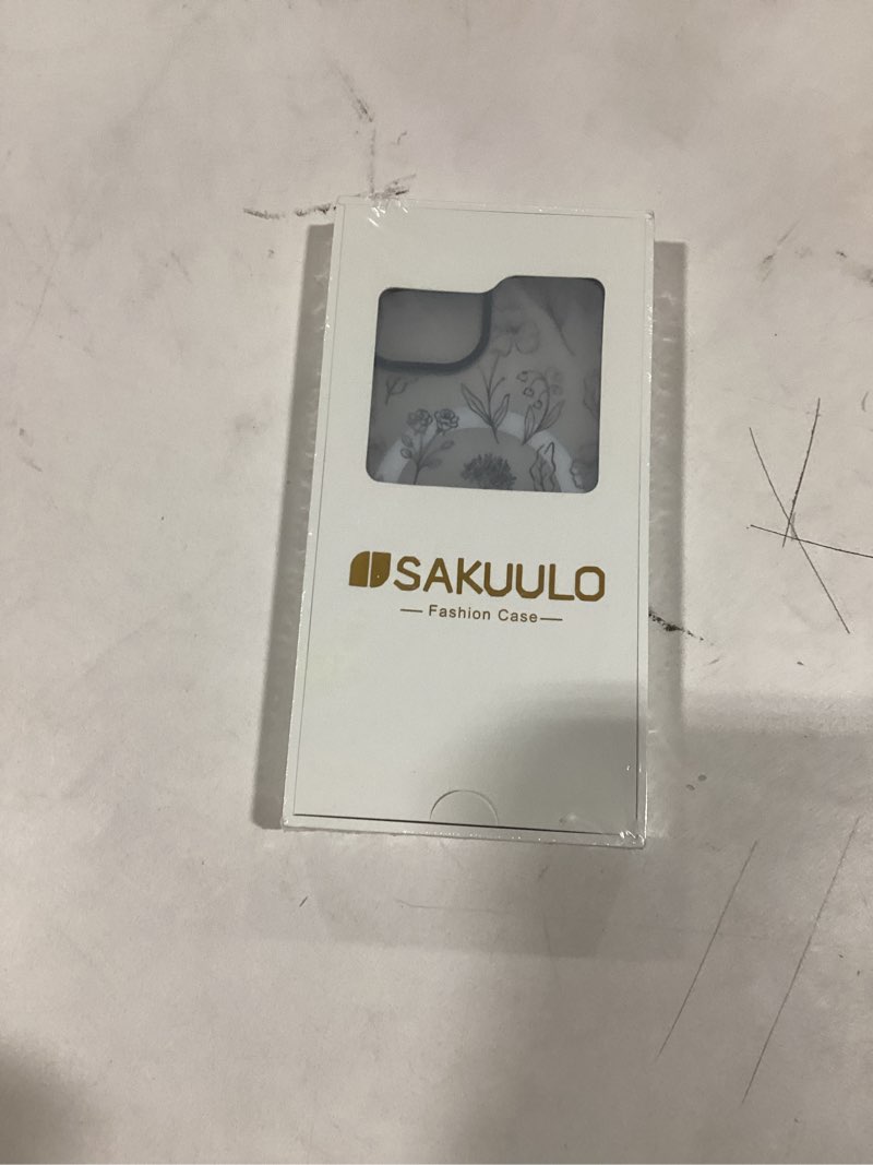 Condition photo showing As Is for SAKUULO Floral Case for iPhone 14, Clear with White Florals Pattern, Slim Soft Silicone, Transparent White for iPhone 14 White Florals