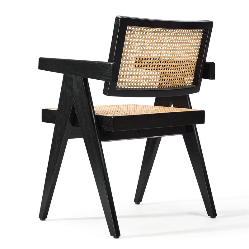(Damage)Eveleth Rattan Dining Chair with Solid Wood Frame