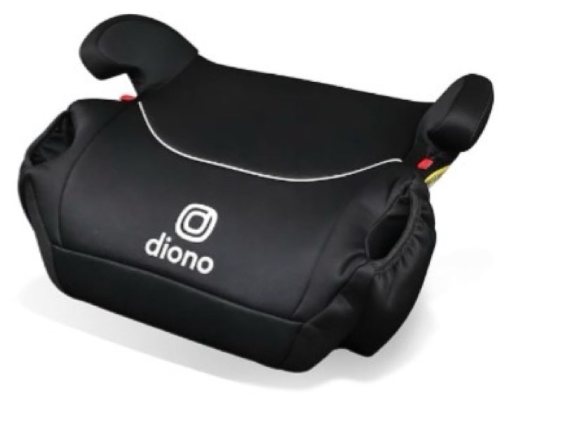 diono solana, no latch, single backless booster car seat, lightweight, machine washable covers, cup holders, black single black