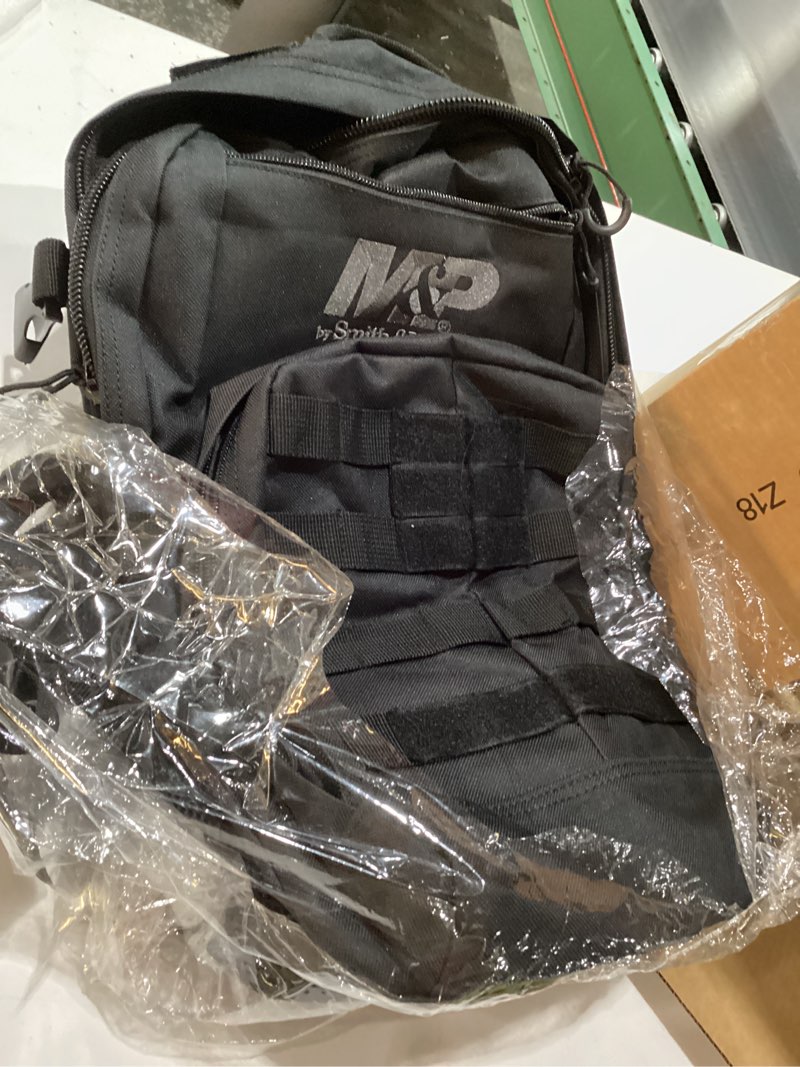 Condition photo showing Good Condition for Smith & Wesson M&P Duty Series Small Backpack with Weather Resistance, Ballistic Fabric Construction and MOLLE for Hunting, Range, Travel and Sport, Black