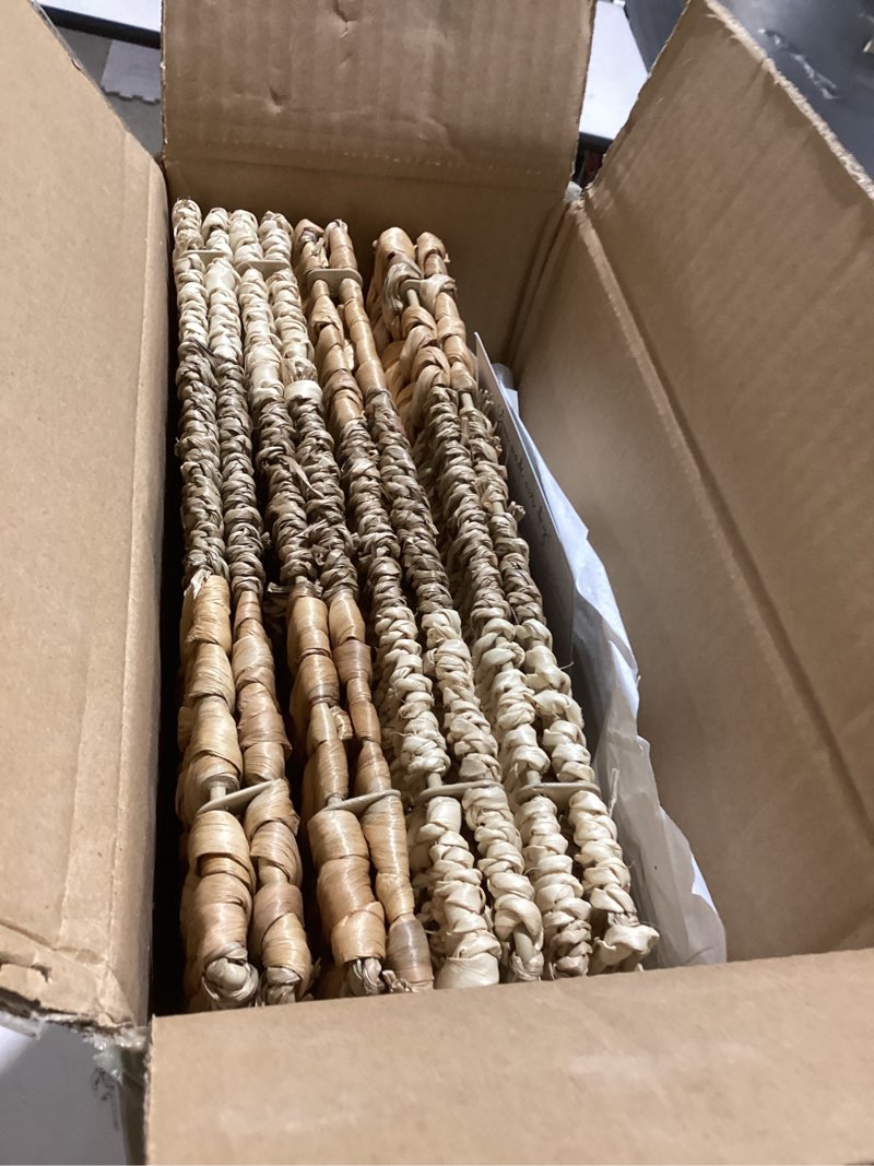 Condition photo showing Good Condition for 12x12 Storage Cube Bins Wicker Storage Basket for Cube Shelf, Natural Foldable Square Baskets for Storage, Large Woven Cube Storage Bin with Handle, Baskets for Pantry, Bedroom Set of 4 11.8 x 11.8 in