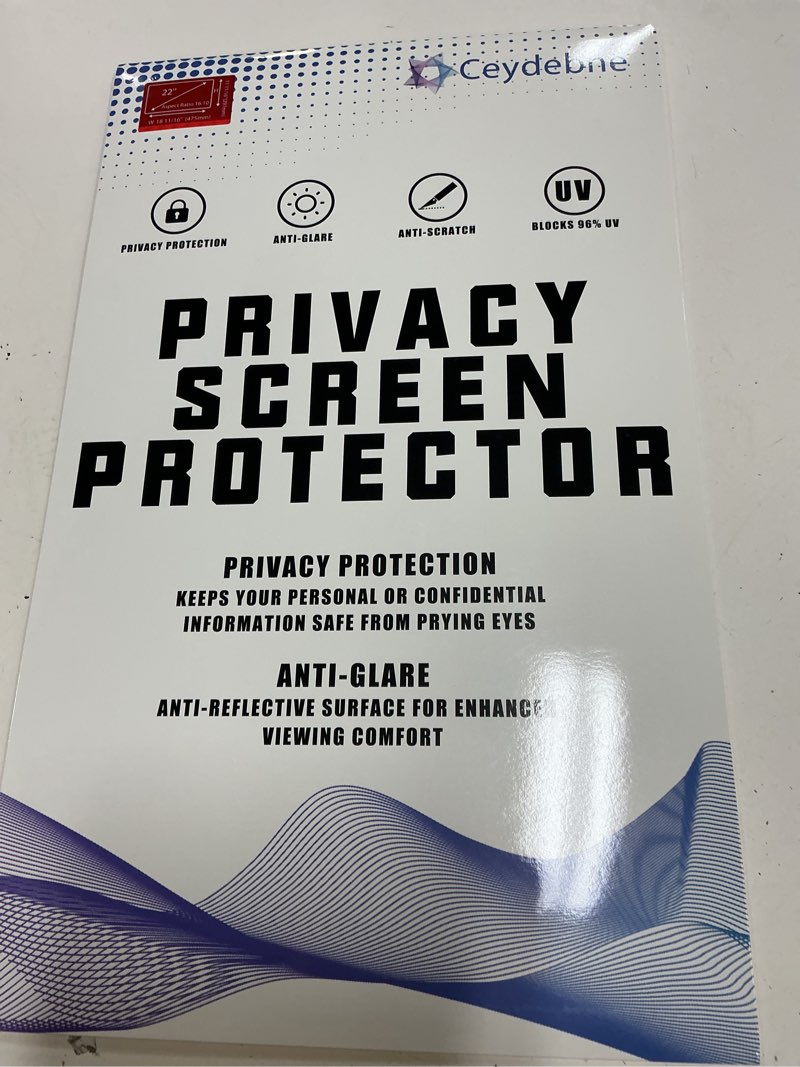 Condition photo showing New/Like New for 22 inch privacy screen for monitor with 16:10 widescreen monitor blue light screen protector - anti-glare - anti-scratch protector film for data confidentiality privacy shield [2 pack] monitor 22.0'' (16:10)