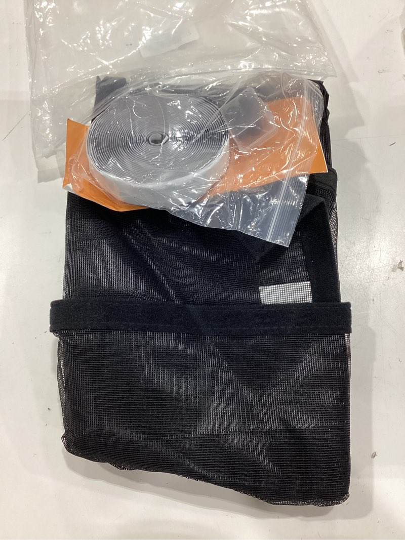 Condition photo showing Good Condition for magnetic screen door fits door size 42" x 96", screen size 44" x 97", reversible left right side opening,top middle anti-tearing mesh net curtain with magnet,black 42" x 96" black
