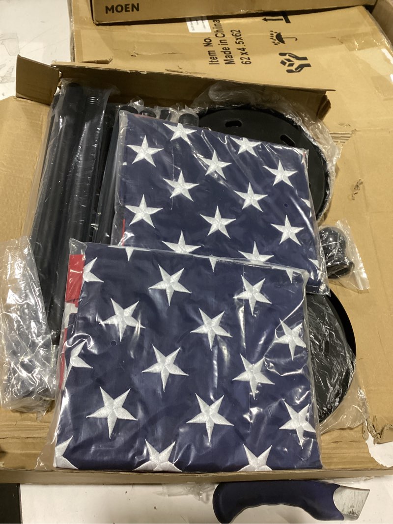Condition photo showing New/Like New for flag pole for outside in ground, 20ft sectional flag pole kit, extra thick 14 gauge heavy duty aluminum flagpole, outdoor flag poles with 3x5 american flag for yard, residential or commercial
