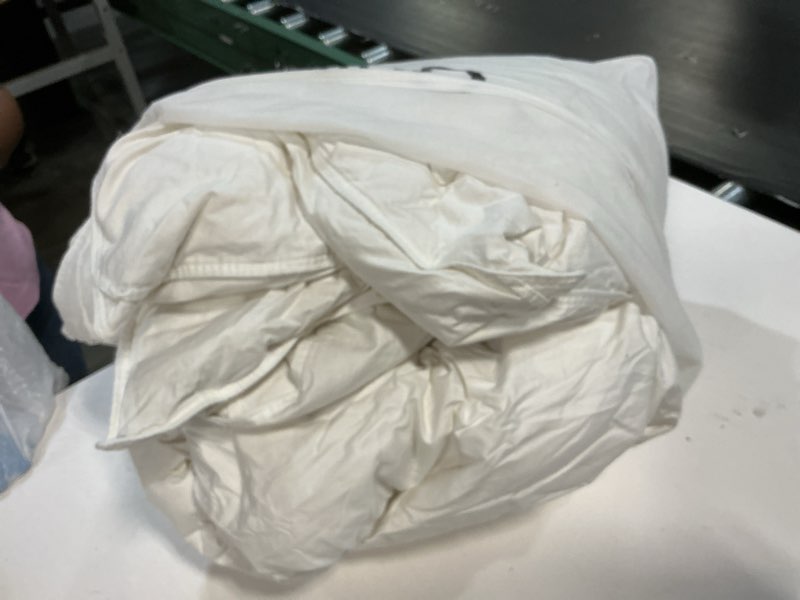 Condition photo showing As Is for premium down comforter, king/cal king, down