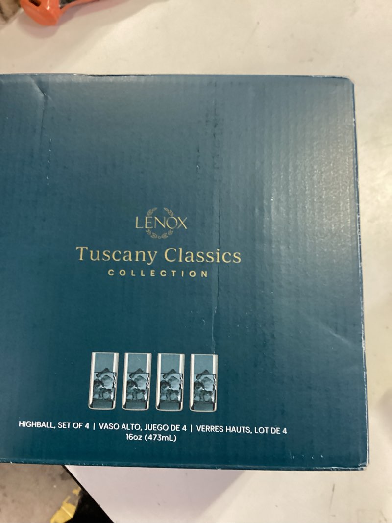 Condition photo showing New/Like New for Lenox 897408 Tuscany Classics Gold Dust Highballs, Set of 4