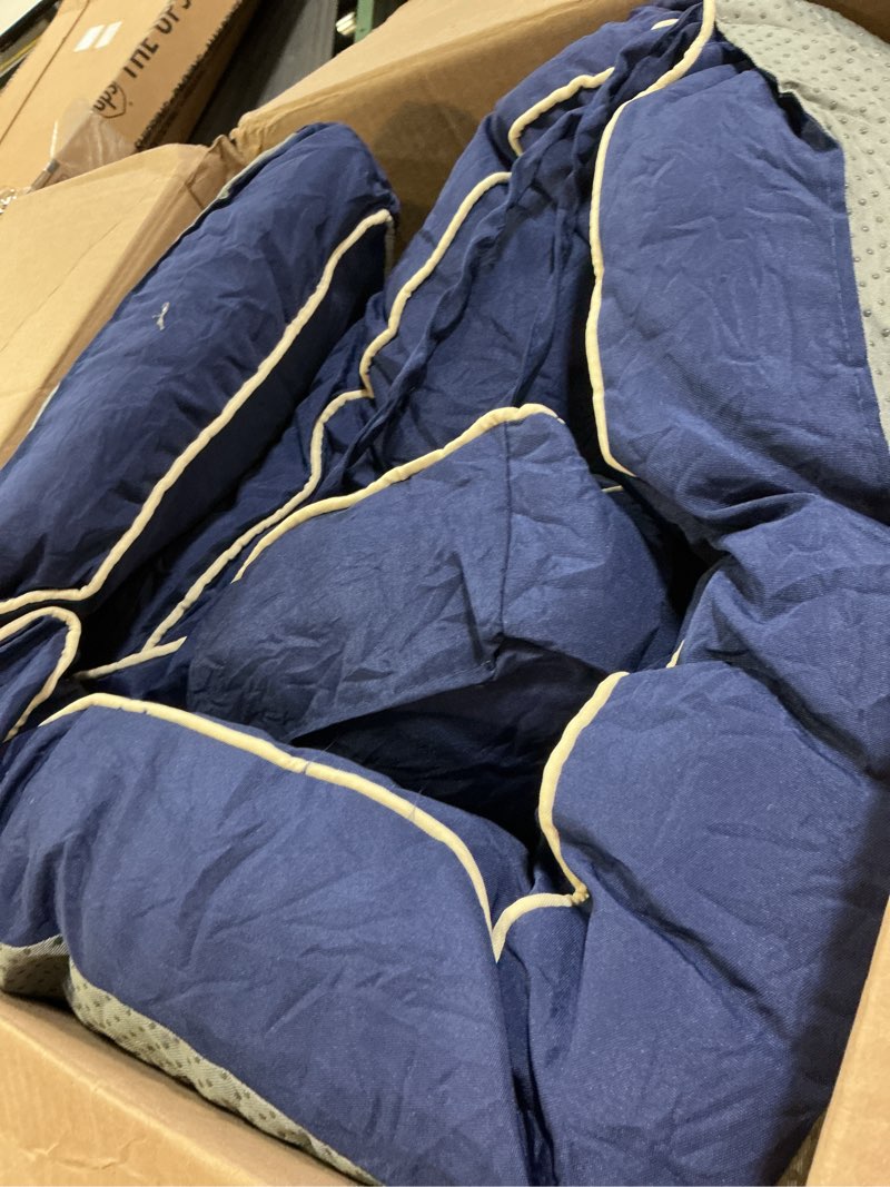 Condition photo showing Good Condition for magic elephant chaise lounge cushion outdoor, memory foam replacement patio pool lounge chair cushion with ties for outdoor furniture, 74 x 22 x 4 inch (oxford blue)