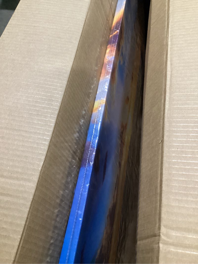 Condition photo showing Good Condition for Muolunna BK1862 Wall Art Decor Large Canvas Print Picture Sunrise Ocean Beach 1 Panel Waves Scenery Painting Artwork for Office Wall Decor Home Decoration Stretched and Framed Ready to Hang XLarge 48"L x 24"W Gold