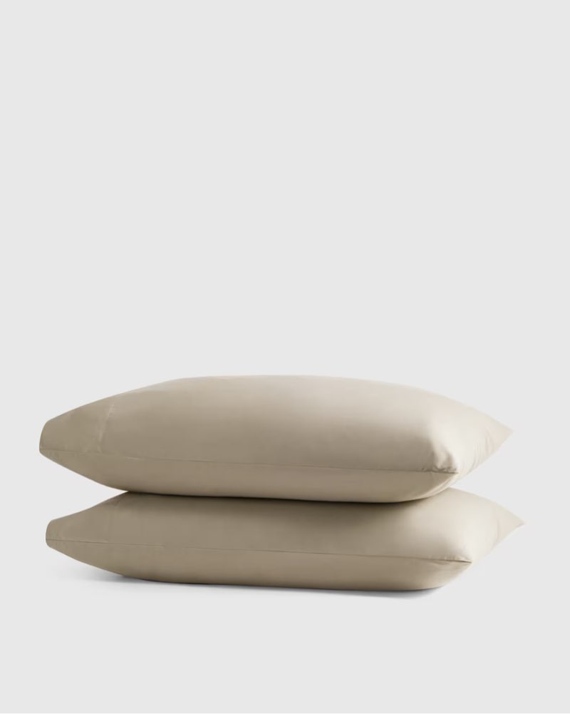 Quince insert Organic Crisp Percale Pillowcase Set 20x30 Solid Toffee