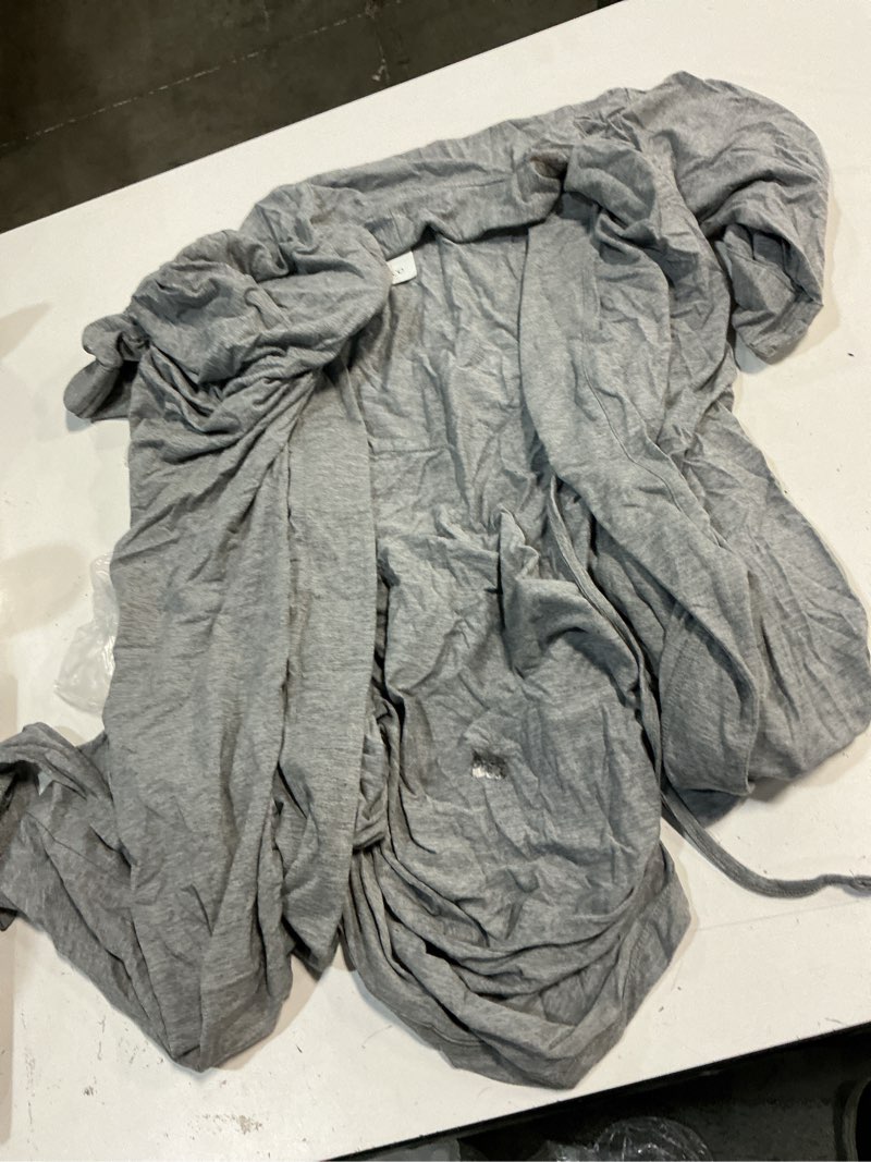 Condition photo showing As Is for quince organic bamboo jersey robe, m, heather grey