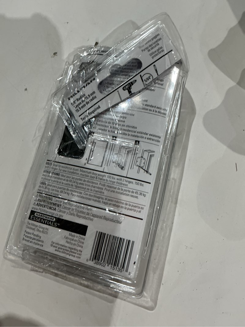 Condition photo showing As Is for hillman squeak-proof 3-1/2-in h x 5/8-in radius oil rubbed bronze mortise interior door hinge (3-pack)
