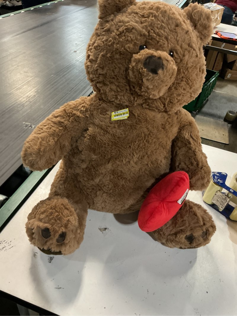 Condition photo showing As Is for gigglescape jumbo bear with heart soft stuffed animal plush toy for age