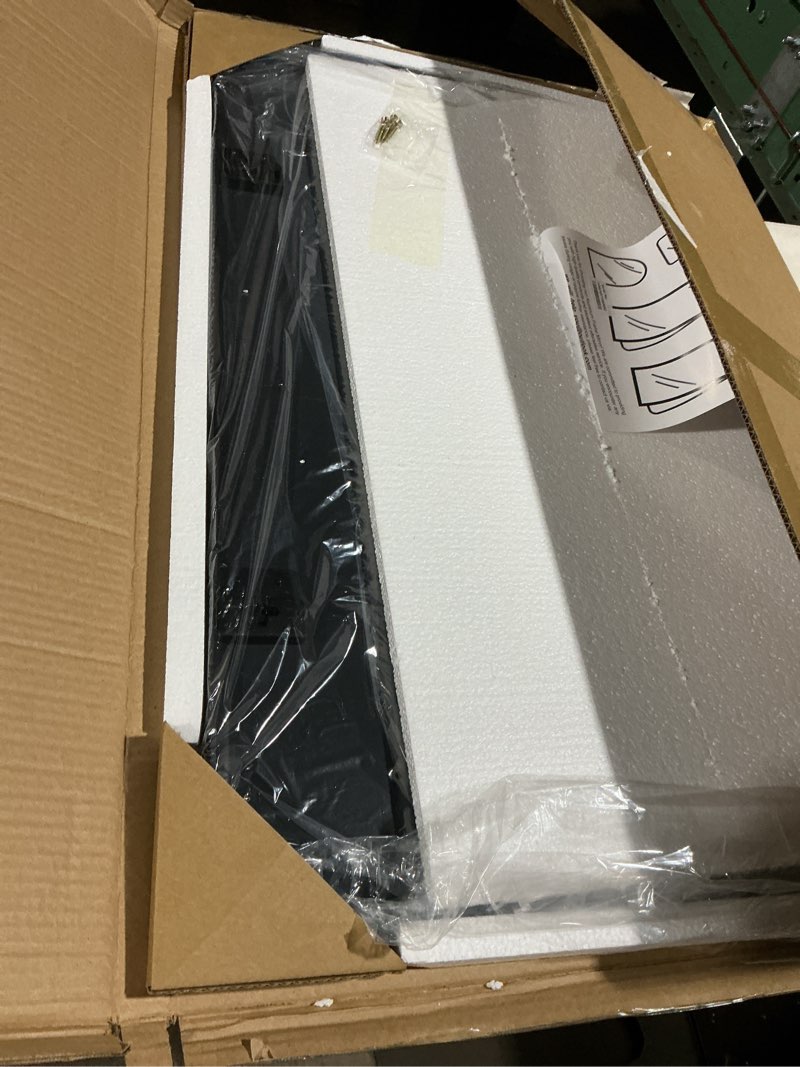 Condition photo showing As Is for Delma Bathroom Vanity Mirror, Black Framed Bathroom Mirror for Over Sink, High-Definition Bathroom Mirror, Versatile Bathroom Vanity Mirror, Hangs Horizontally or Vertically(30x20, Black)