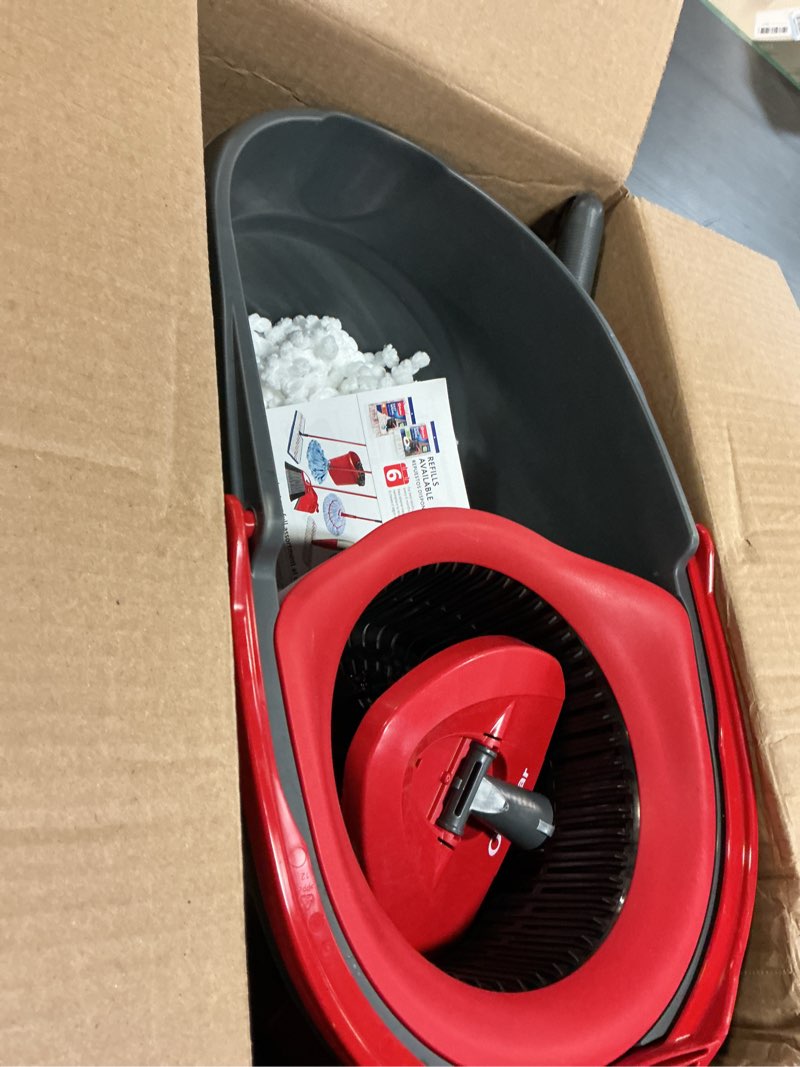 Condition photo showing Good Condition for o-cedar easywring microfiber spin mop, bucket floor cleaning system, red, gray, standard