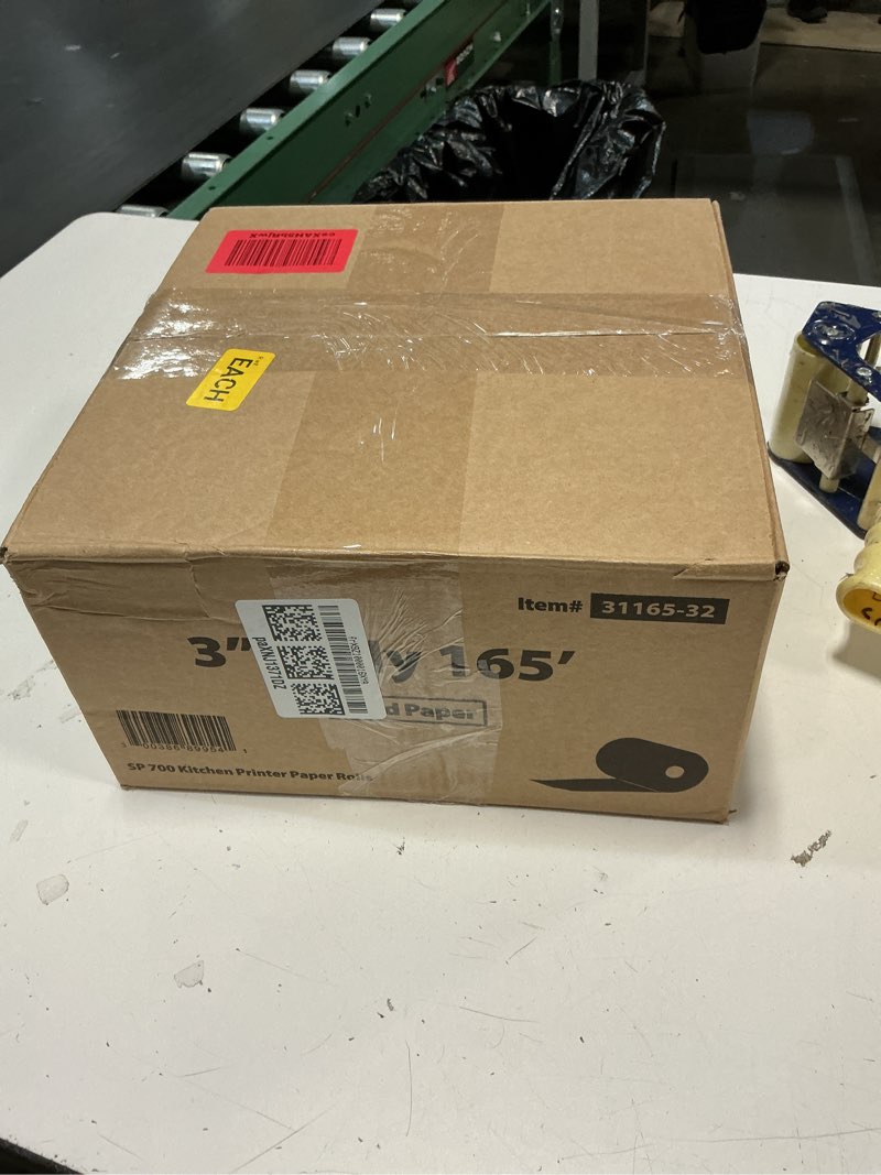 Condition photo showing New/Like New for (32 rolls) 3" x 165' 1 ply bond (non –thermal kitchen printer paper) pos receipt cash register for star sp700 srp275 smp200 tmu200 mp500 ncr 2174 xr200 impact printers requires ribbons erc30/34/38 3" 1 ply 165' bond pack of 32