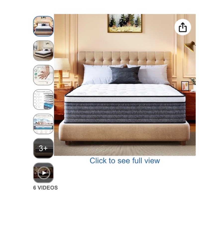 ch charme house queen mattress, 14 inch hybrid queen size, medium feel foam and individual pocket springs, fiberglass free bed mattress, extra edge support, pressure relief, certipur-us