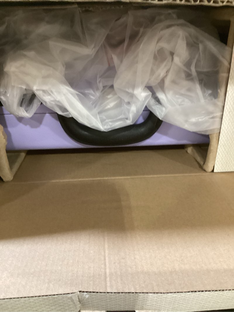 Condition photo showing As Is for purple victrola journey bluetooth portable suitcase record player – with built-in speakers, 3 speed vinyl record player, rca out, headphone jack (lavender/silver)