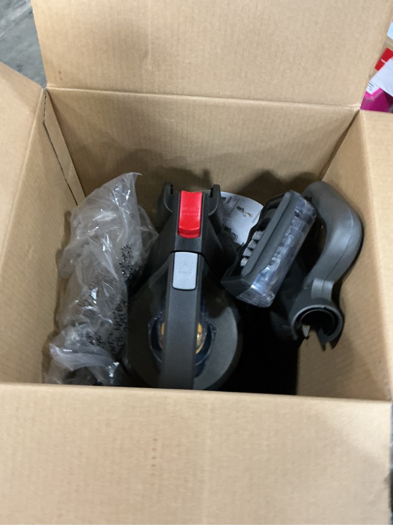 Condition photo showing As Is for hoover rewind pet bagless upright vacuum cleaner, pet friendly, automatic cord rewind, multi-surface and above floor cleaning, uh77410v, gray & red