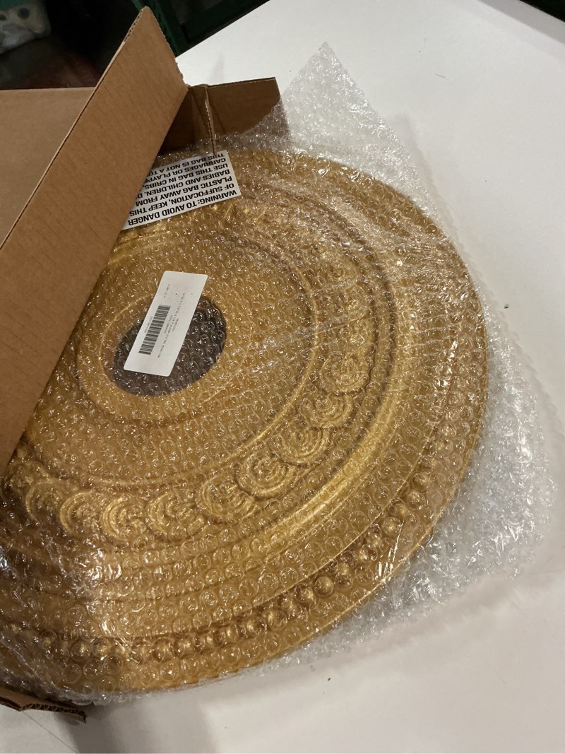 Condition photo showing New/Like New for Ekena Millwork CM18OL1PGS Oldham Ceiling Medallion, 18" OD x 3 3/8 ID x 7/8 P, Pharaohs Gold Hand-Painted Pharaohs Gold