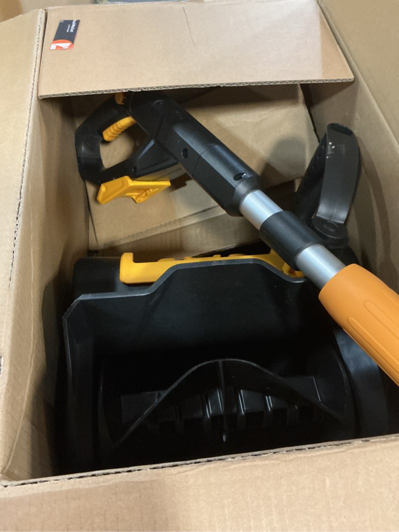Condition photo showing As Is for Cordless Snow Shovel Compatible with DeWalt 20V MAX Battery (Tool Only), 11" Lightweight Electric Snow Blower with 20FT Max Throw & Adjustable Handle, Snow Thrower for Driveway, Deck, Patio & Steps
