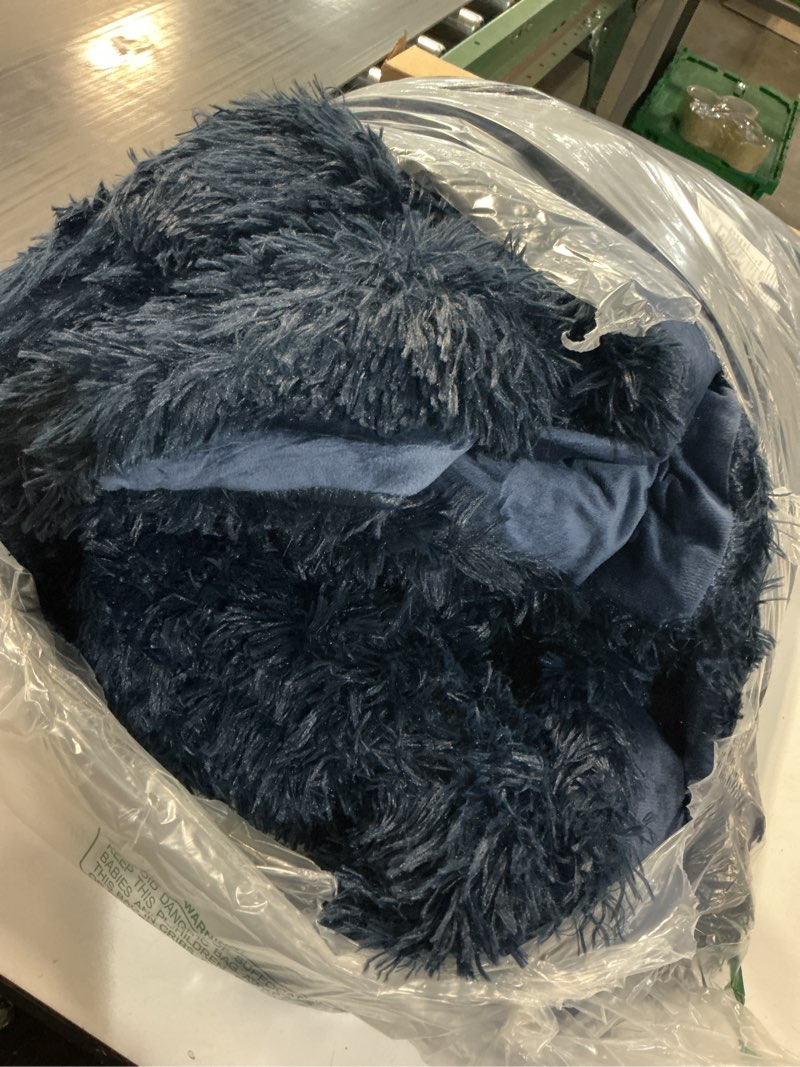 Condition photo showing As Is for Smoofy Fluffy Full Size Comforter Set, Faux Fur Comforter Set, Luxury Fuzzy Bedding Set, Soft Shaggy