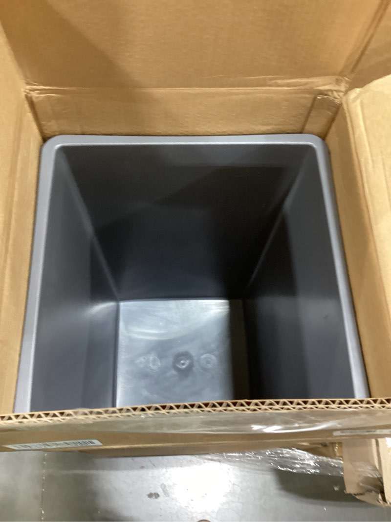 Condition photo showing Good Condition for amazon basics square waste container, open top, space saving, 25 gallons, grey, pack of 2