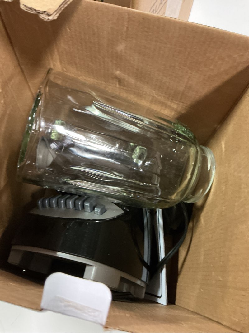 Condition photo showing As Is for BLACK+DECKER Countertop Blender with 6-Cup Glass Jar, 10-Speed Settings, Black, BL2010BG