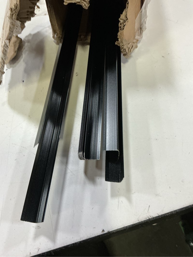 Condition photo showing Good Condition for 10 pcs 48” 1.79 * 0.79\" matte black aluminum stair nosing, anti-slip edge protector for indoor & outdoor stairs, waterproof self-adhesive stair molding trim black 6pcs