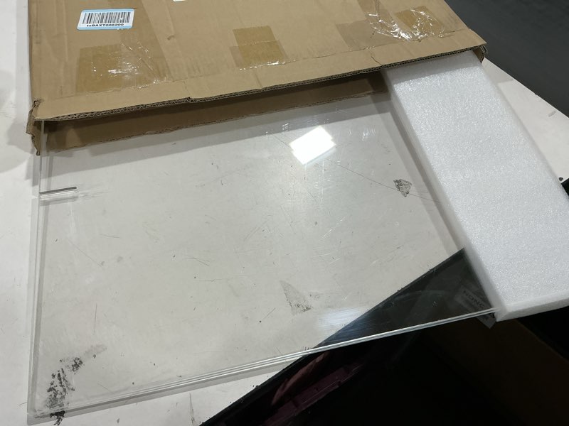 Condition photo showing As Is for protective barrier sneeze guard, student desktop partition, portable and clear, 2 pack