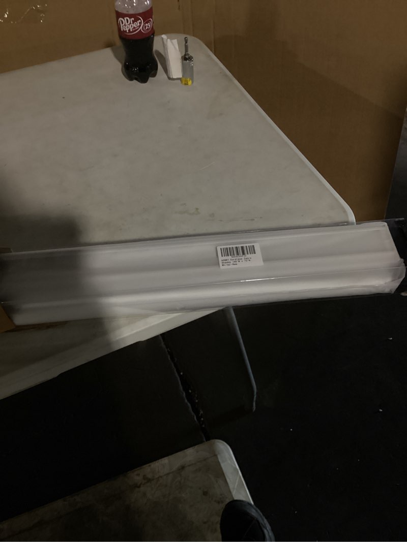 Condition photo showing As Is for AOSKY Cordless Zebra Blinds for Windows Pull Down Roller Window Shades Dual Layer Light Filtering Privacy for Day and Night, Free-Stop Door Shades for Home Easy to Install (45" W X 72" H, White) 45"W x 72"H White