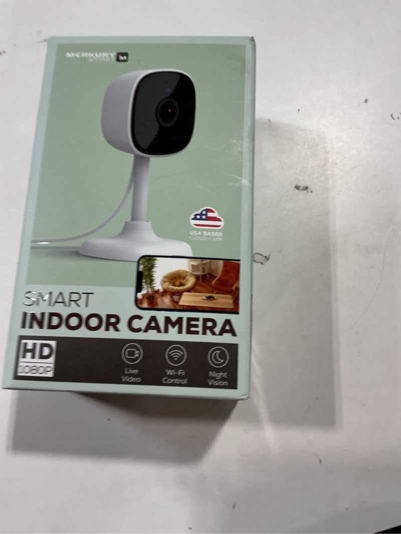 Condition photo showing Good Condition for merkury smart indoor camera 1080p - wi-fi security cam with night vision, white (1-pack)