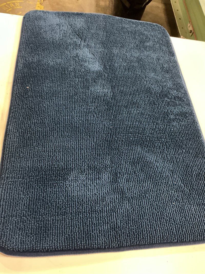 Condition photo showing New/Like New for OLANLY Thick Memory Foam Bath Mat Rug 30x20, Extra Soft Absorbent Bathroom Rug, Quick Dry Bath Mats, Non-Slip, Machine Washable Carpet for Bathroom, Tub and Shower, Home Decor Accessories, Navy Navy Rectangular 30" x 20"